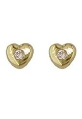 lovely mini small heart children's diamond earrings
